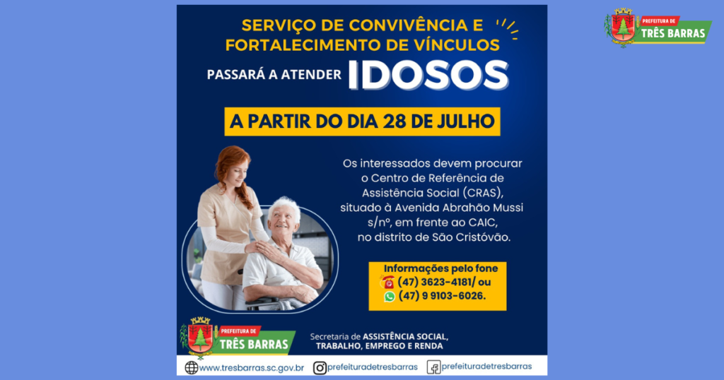 Serviço de Convivência e Fortalecimento de Vínculos passará atender idosos
