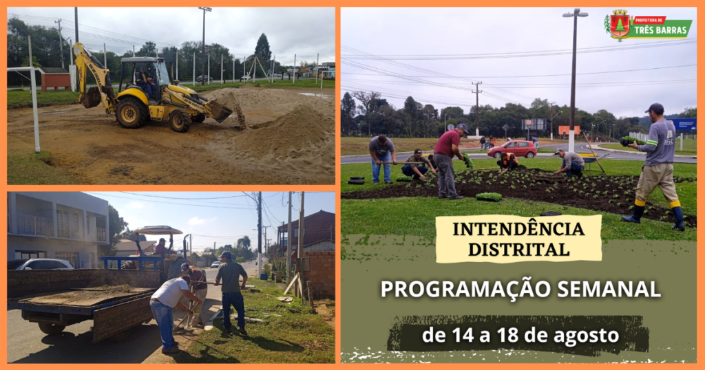 Intendência divulga cronograma de serviços para esta semana no distrito de São Cristóvão