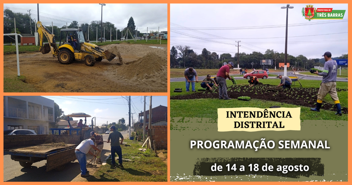 Intendência divulga cronograma de serviços para esta semana no distrito de São Cristóvão