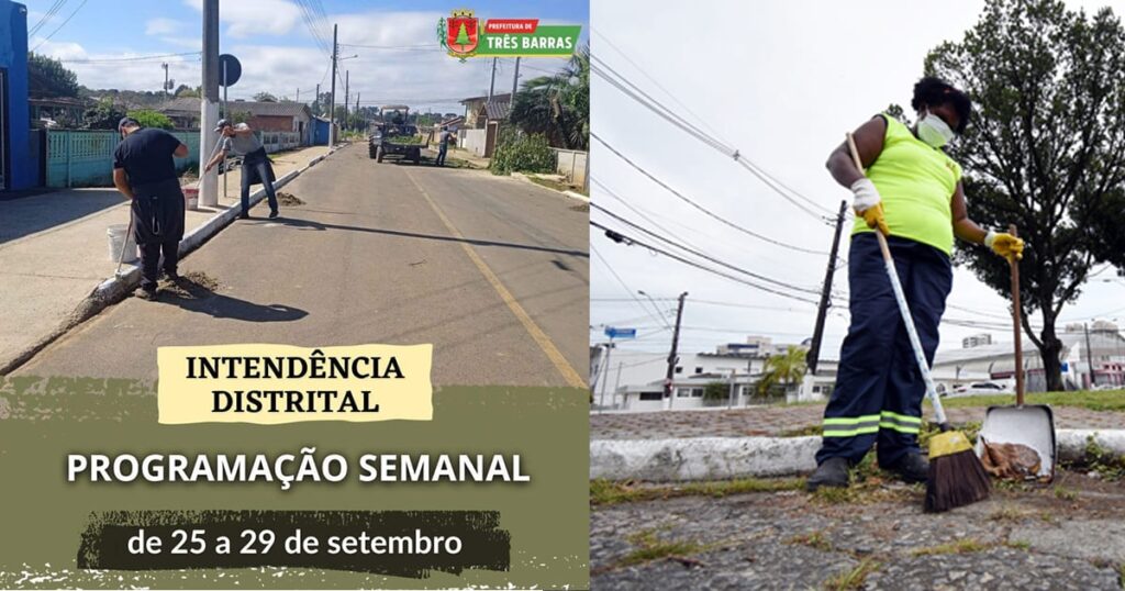 Atenção para o cronograma semanal de serviços da intendência distrital do São Cristóvão