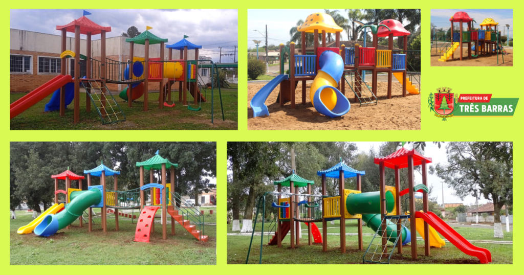 Prefeitura inicia a instalação de parques infantis em oito diferentes pontos de Três Barras