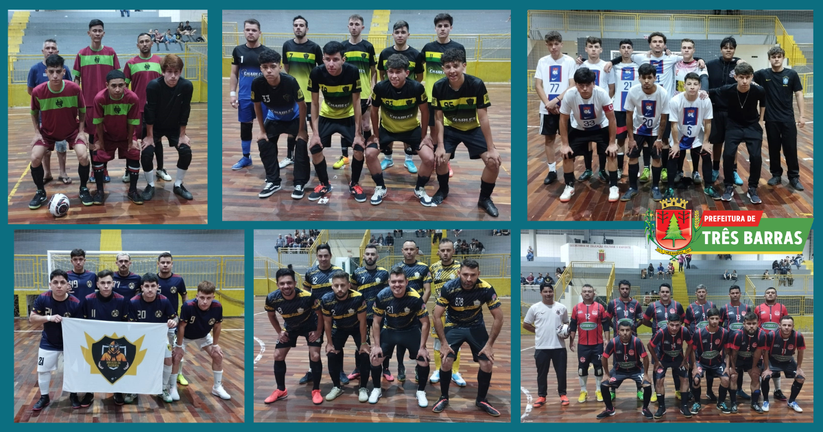 Resultados da primeira rodada da categoria Livre Masculino do Campeonato Municipal de Futsal