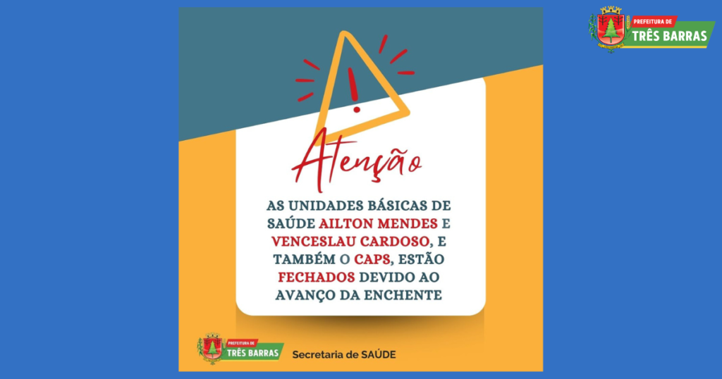 Enchente motiva o fechamento de unidades de saúde no distrito de São Cristóvão