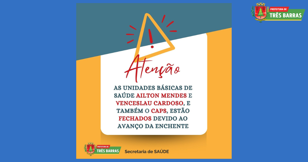 Enchente motiva o fechamento de unidades de saúde no distrito de São Cristóvão