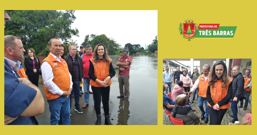 Governador do Estado visita Três Barras para acompanhar impactos causados pela enchente