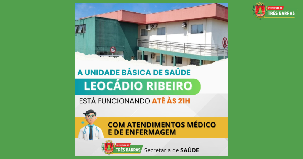 Até às 21h: UBS Leocádio Ribeiro está funcionando em horário ampliado de segunda a sexta-feira
