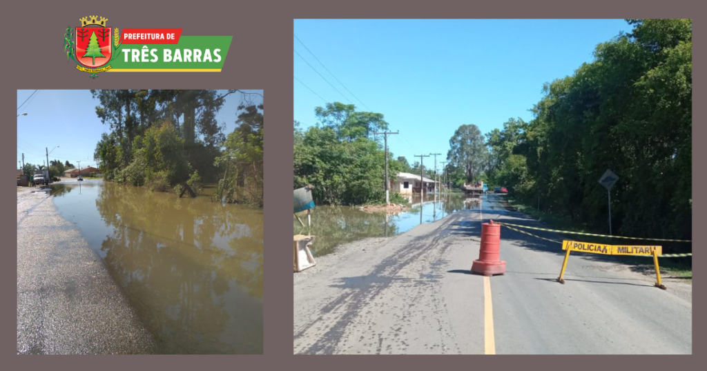 Com a Rua Pedro Flores alagada, acesso à PR -151, na Divisa, volta a ser interditado