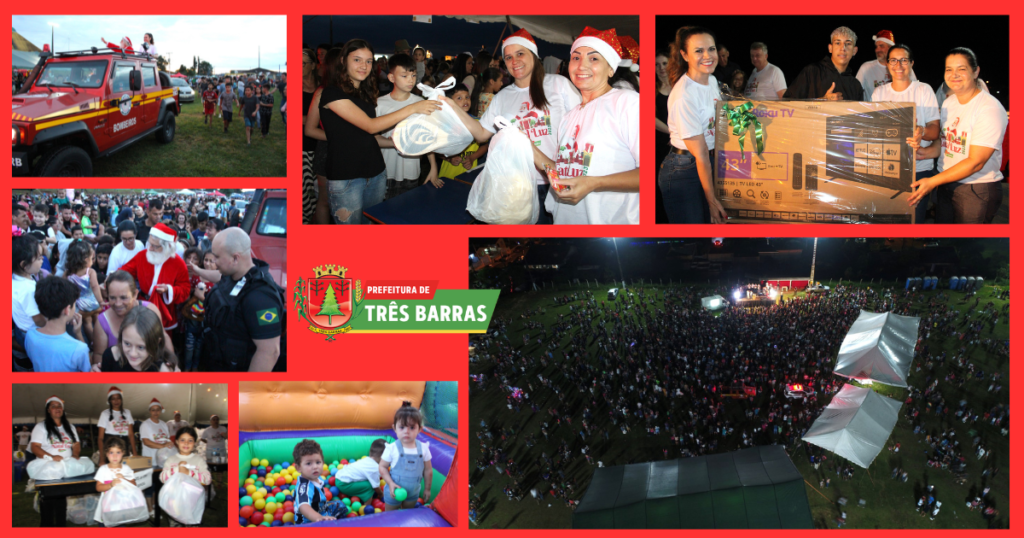 Entrega de mais 2.550 presentes às crianças do São Cristóvão, sorteio de brindes e queima de fogos finalizaram as festividades do Natal Luz