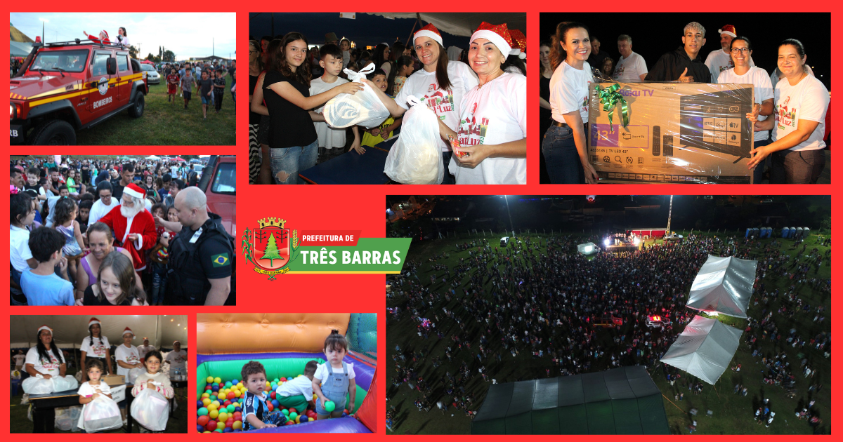 Entrega de mais 2.550 presentes às crianças do São Cristóvão, sorteio de brindes e queima de fogos finalizaram as festividades do Natal Luz