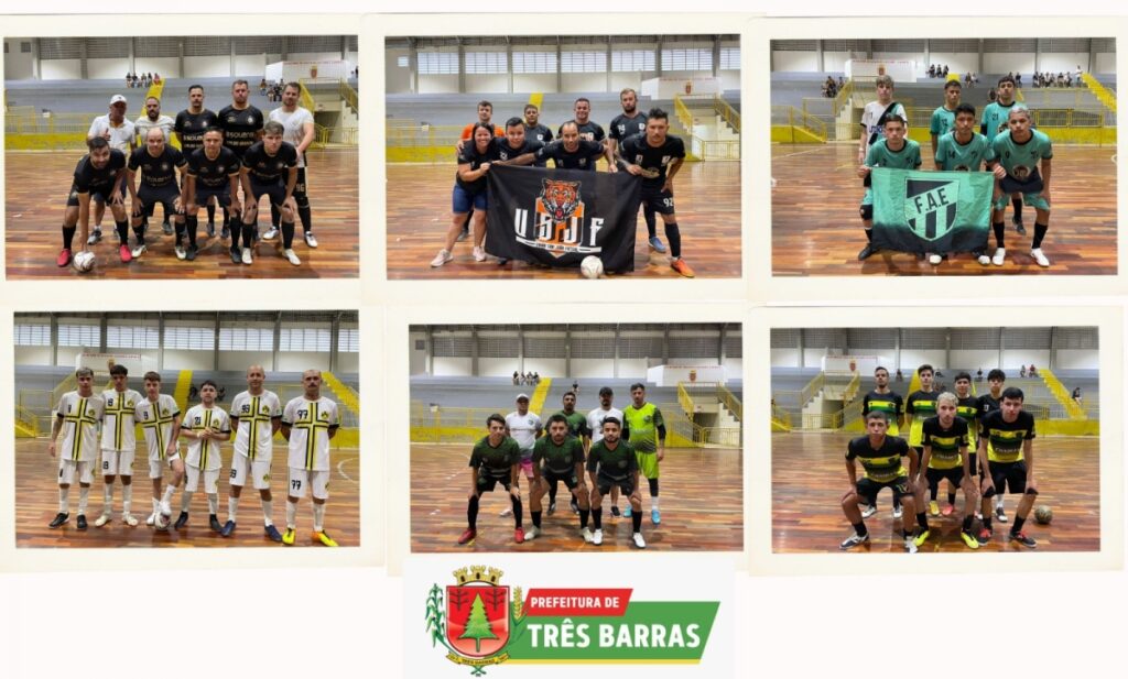 CONFIRA OS RESULTADOS DA DÉCIMA TERCEIRA RODADA DA CATEGORIA LIVRE MASCULINO DO CAMPEONATO MUNICIPAL DE FUTSAL DE TRÊS BARRAS