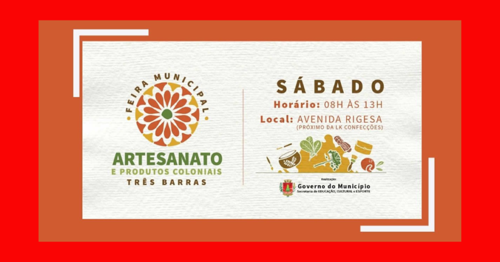 Sábado, 05 de agosto, tem nova edição da Feira Municipal em Três Barras