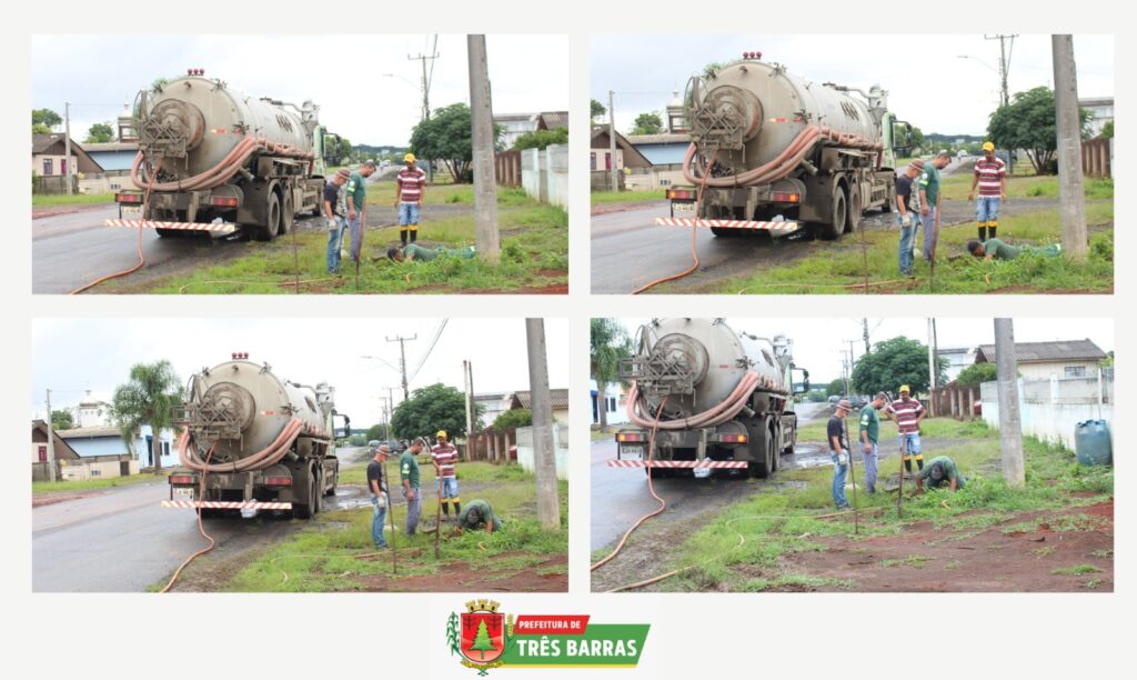 PREFEITURA DE TRÊS BARRAS EFETUA HIDROJATEAMENTO E SUBSTITUIÇÃO DE TUBULAÇÕES EM RUAS ATINGIDAS PELAS ENCHENTES DO ANO PASSADO