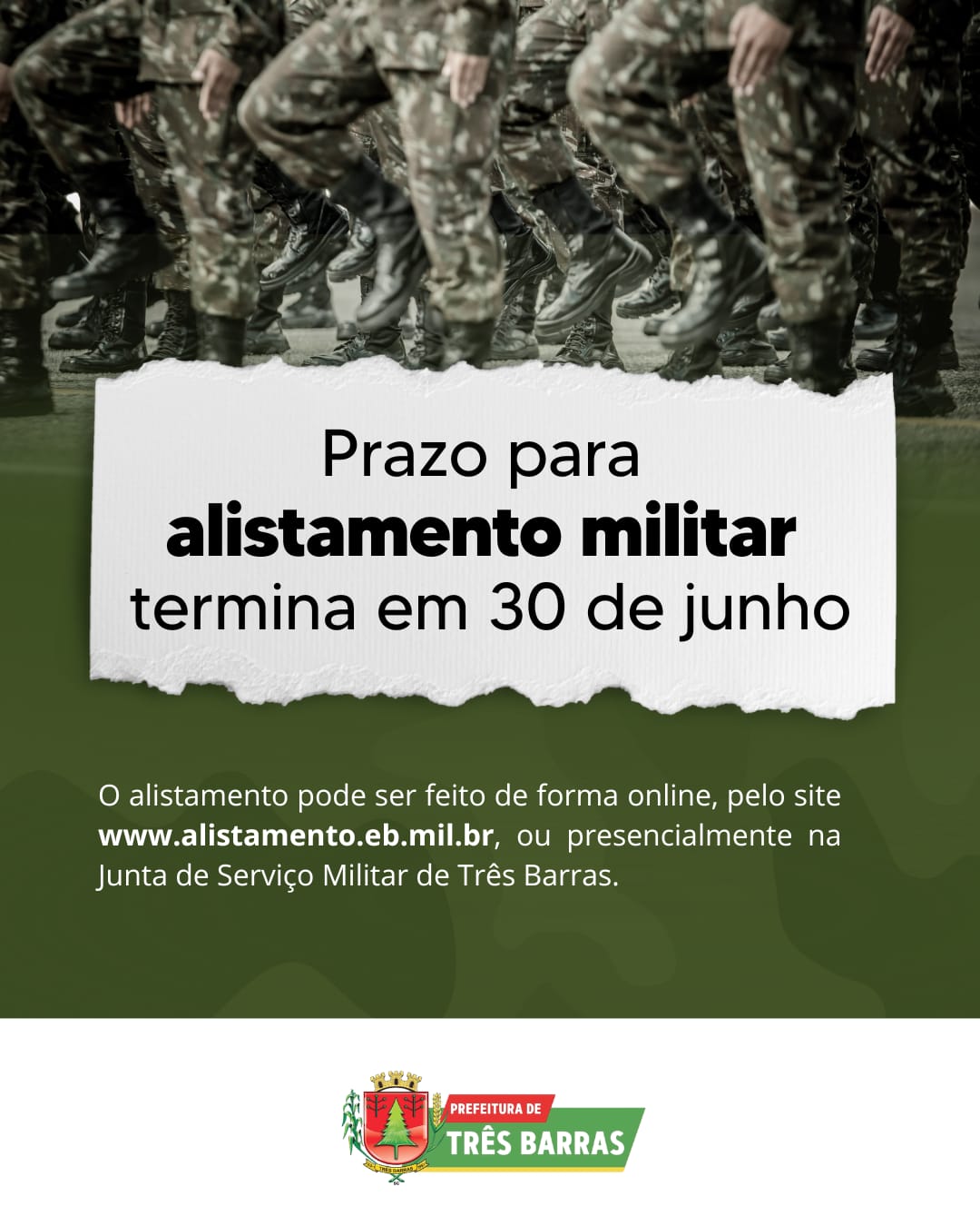 Está aberto o período para o alistamento militar; Prazo segue até 30 de junho