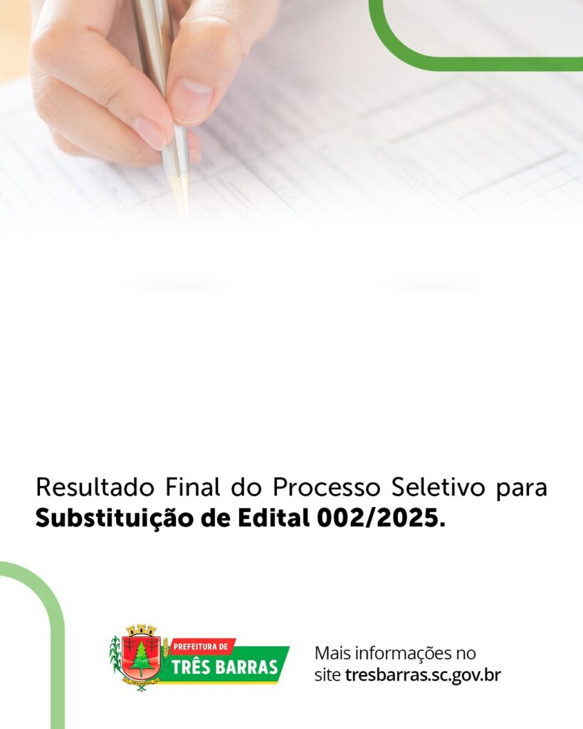 Três Barras divulga resultados finais do Concurso para Emprego Público e Processo Seletivo para Substituição Três Barras divulga resultados finais do Concurso para Emprego Público e Processo Seletivo para Substituição