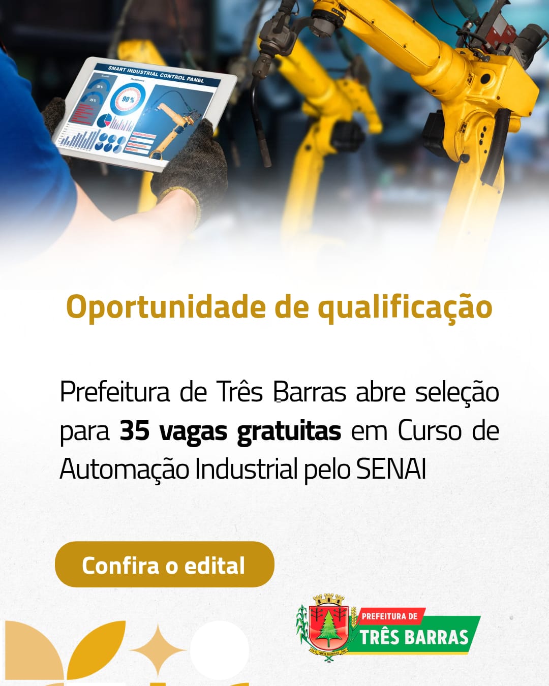 Prefeitura de Três Barras lança Edital sobre Processo de Seleção para Curso de Automação Industrial