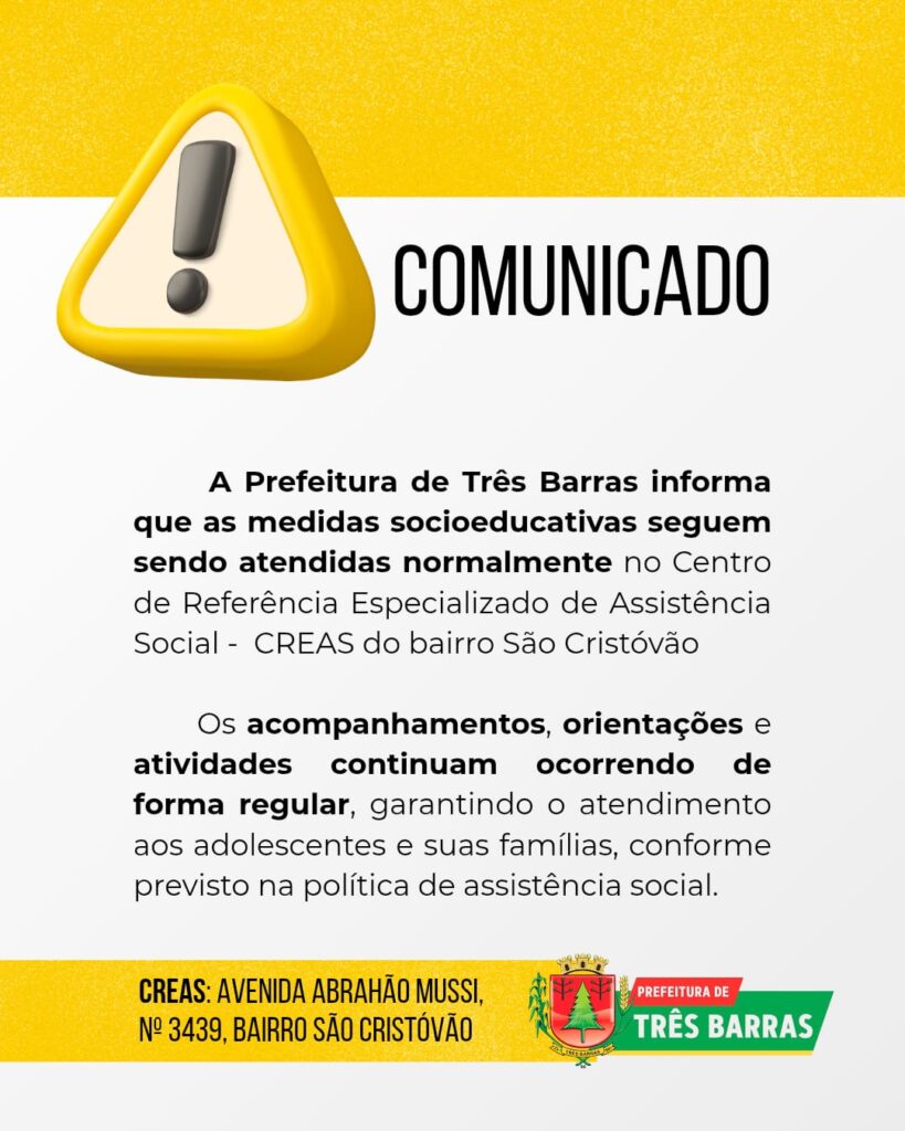 Medidas socioeducativas continuam sendo realizadas em Três Barras Medidas socioeducativas continuam sendo realizadas em Três Barras