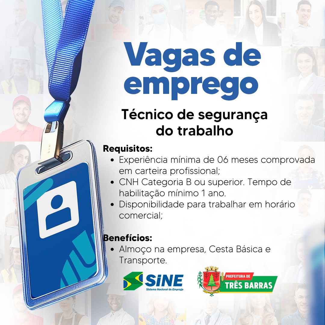 Posto do SINE de Três Barras dispõe de Vagas de Emprego