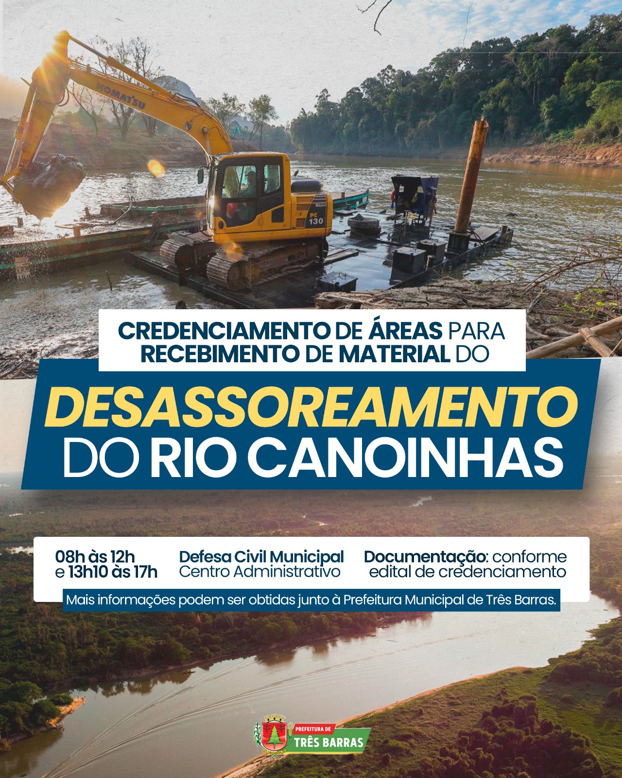 Credenciamento de Áreas para recebimento de material do desassoreamento do Rio Canoinhas