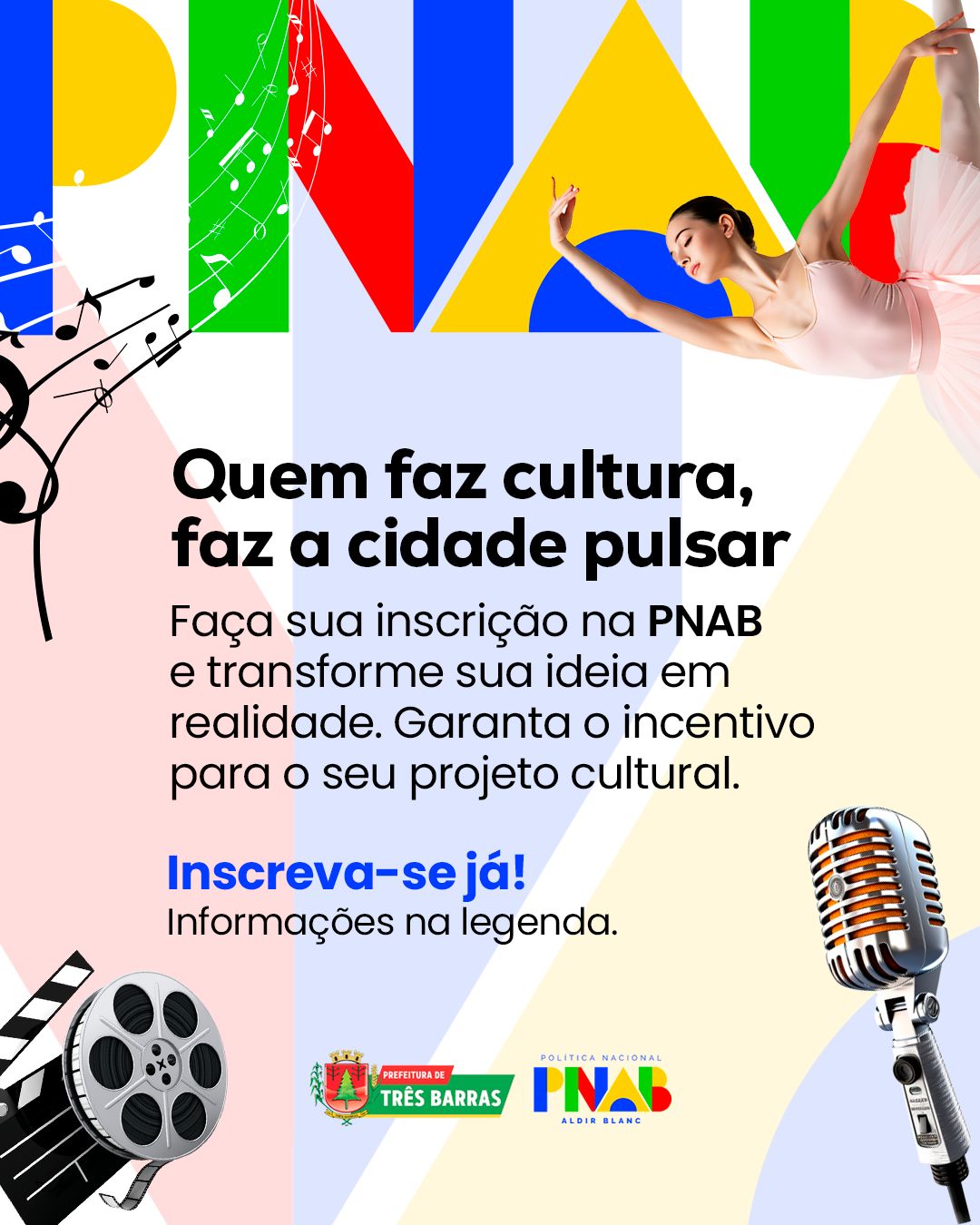 Três Barras abrirá período para o envio de projetos à Política Nacional Aldir Blanc