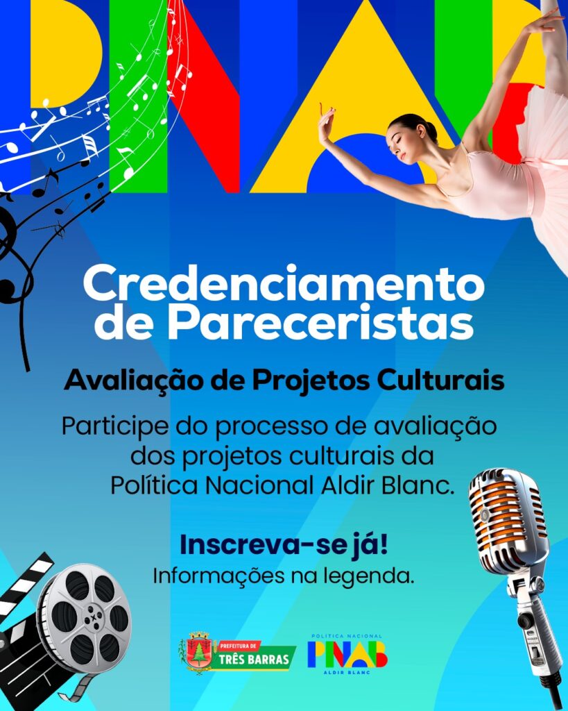 Prefeitura de Três Barras abre credenciamento de pareceristas para a Política Nacional Aldir Blanc (PNAB) Prefeitura de Três Barras abre credenciamento de pareceristas para a Política Nacional Aldir Blanc (PNAB)