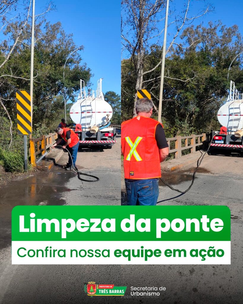 Equipes do Urbanismo realizam limpeza na Ponte sobre o Rio Negro entre Três Barras e São Mateus do Sul Equipes do Urbanismo realizam limpeza na Ponte sobre o Rio Negro entre Três Barras e São Mateus do Sul