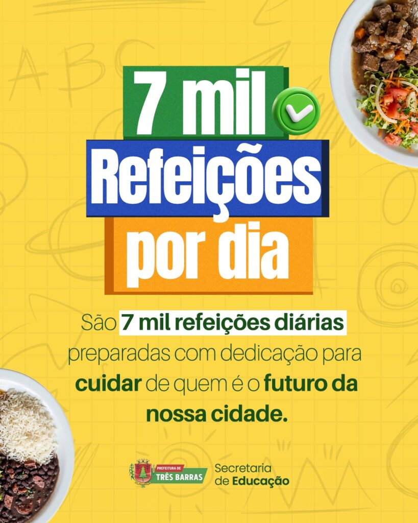 Mais de 7 mil refeições são servidas na Rede Municipal de Ensino de Três Barras Mais de 7 mil refeições são servidas na Rede Municipal de Ensino de Três Barras