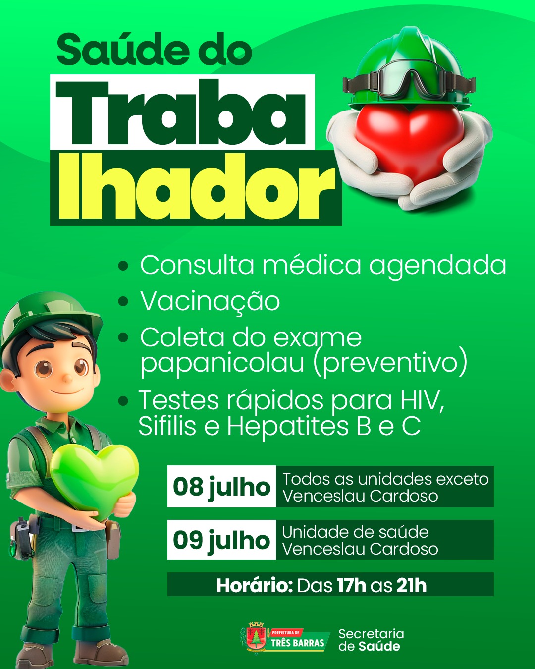 Três Barras realiza Ação alusiva à Saúde do Trabalhador