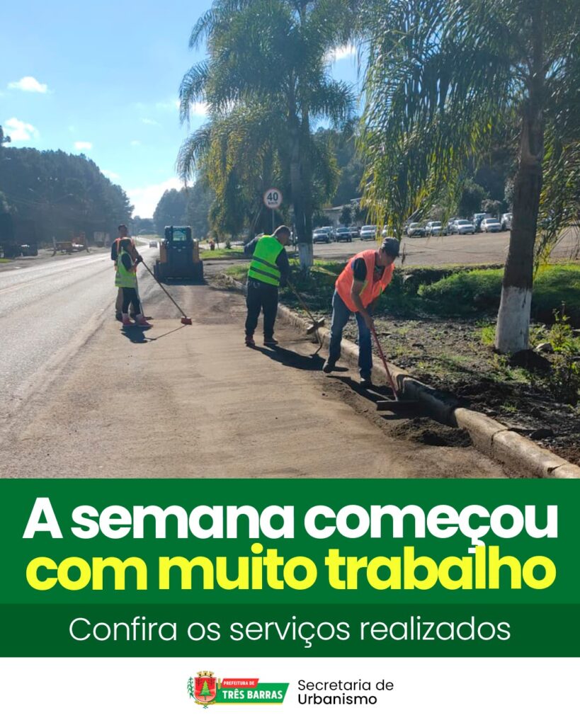 Urbanismo e Limpeza Pública iniciam a semana com ações e manutenções em vários pontos do município Urbanismo e Limpeza Pública iniciam a semana com ações e manutenções em vários pontos do município