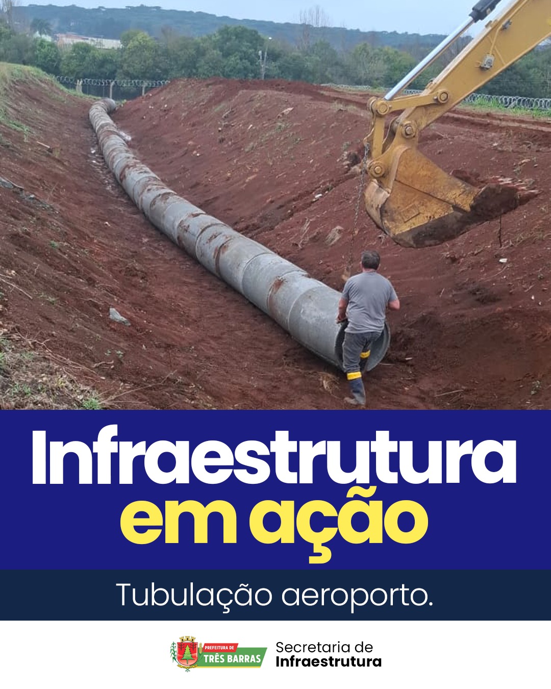 Obras no Aeroporto Municipal de Três Barras garantem adequação às normas de segurança da ANAC