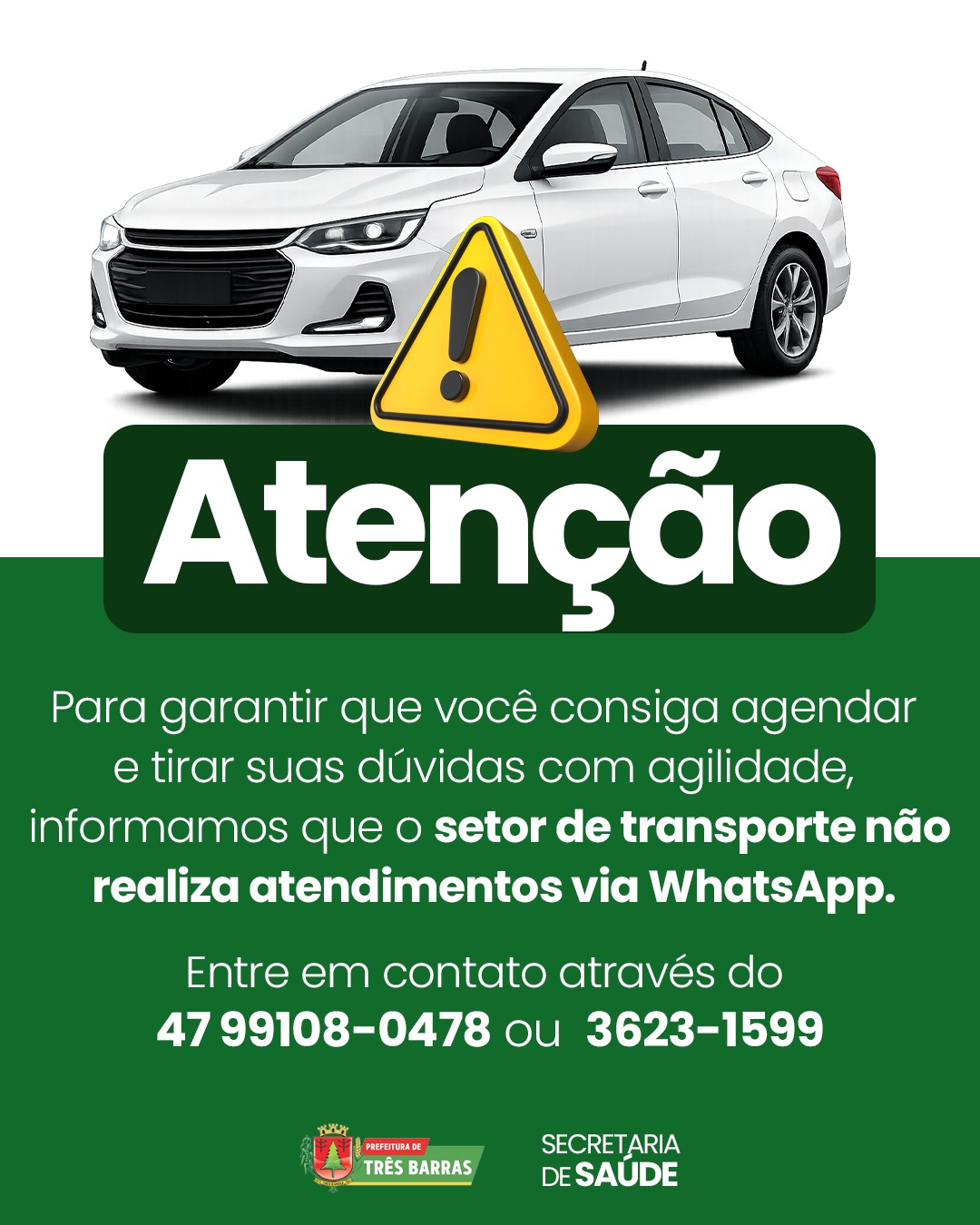 Aviso Importante: Mudança no Atendimento do Setor de Transporte da Saúde