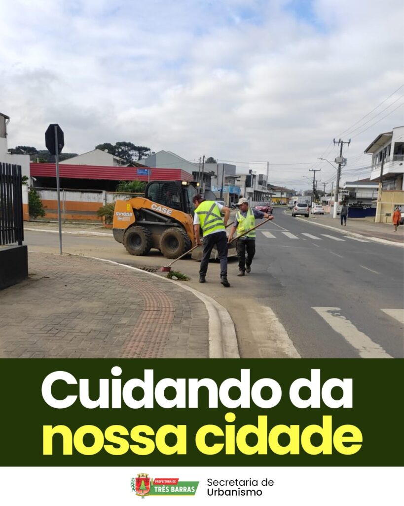 Equipe de Urbanismo e Limpeza Pública realiza ações na área central de Três Barras Equipe de Urbanismo e Limpeza Pública realiza ações na área central de Três Barras