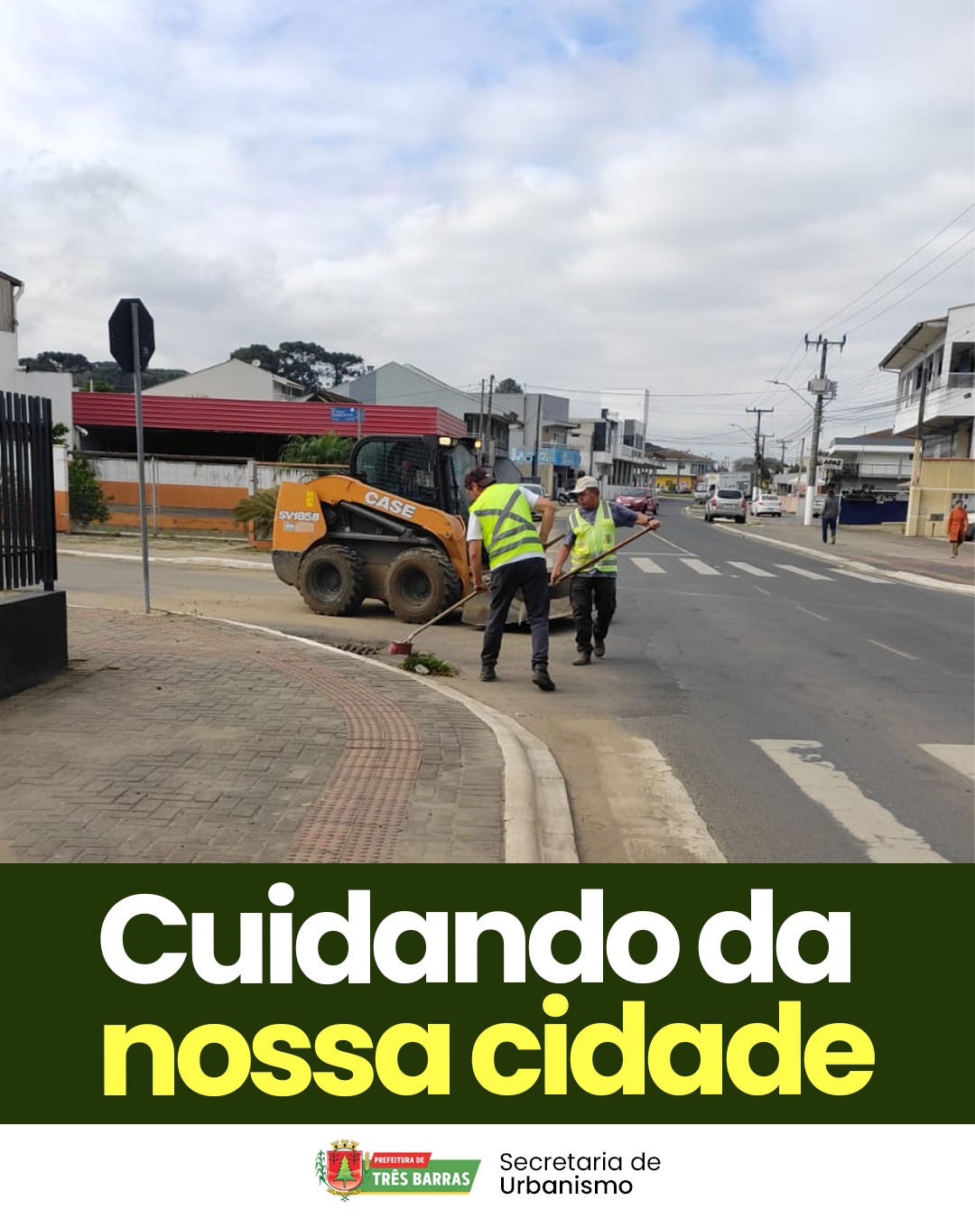 Equipe de Urbanismo e Limpeza Pública realiza ações na área central de Três Barras