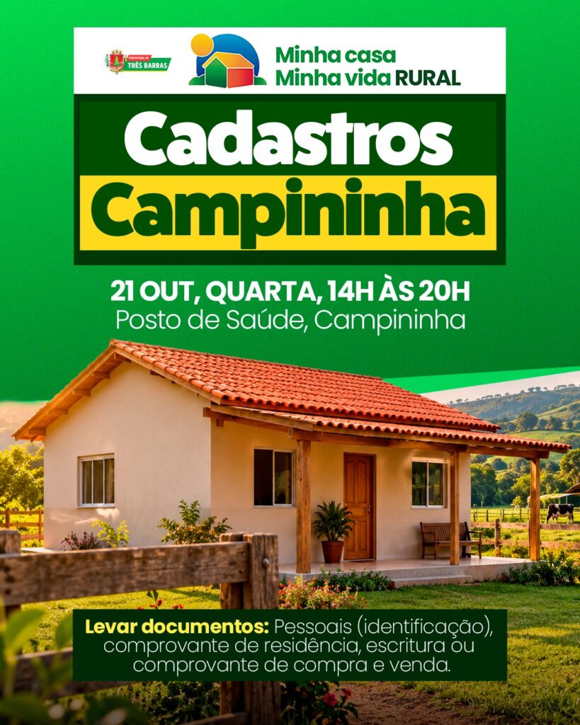 Habitação realiza cadastramento para o Programa Minha Casa Minha Vida Rural na Localidade da Campininha