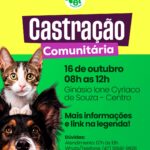 Atenção: Três Barras realiza Mutirão de Castração no dia 16 de Outubro