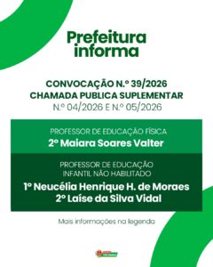 Prefeitura de Três Barras convoca candidatas aprovadas em Chamada Pública Suplementar