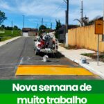 Serviços de manutenção urbana e sinalização reforçam a segurança e o visual do município nesta segunda-feira