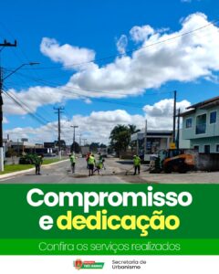 Urbanismo e Limpeza Pública realiza melhorias na área central de Três Barras
