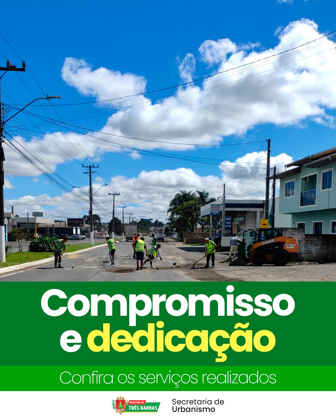 Urbanismo e Limpeza Pública realiza melhorias na área central de Três Barras Urbanismo e Limpeza Pública realiza melhorias na área central de Três Barras