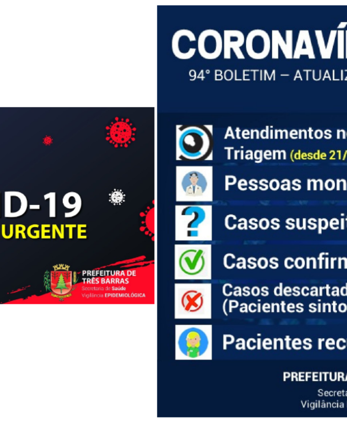 257 tresbarrenses testaram negativo para covid-19 nesta quinta-feira; três resultados são positivos