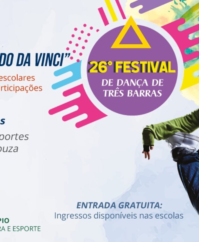 26° Festival de Dança vai movimentar Três Barras neste final de semana