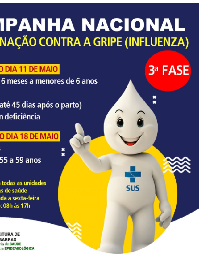 51,53% do público alvo está vacinado contra a gripe em Três Barras; Terceira fase começa na próxima segunda