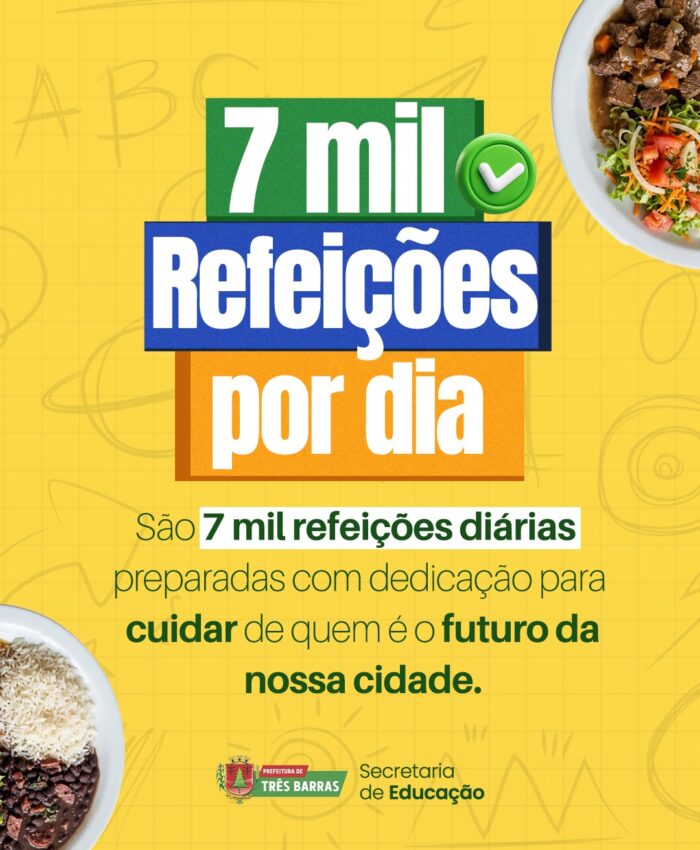 Mais de 7 mil refeições são servidas na Rede Municipal de Ensino de Três Barras
