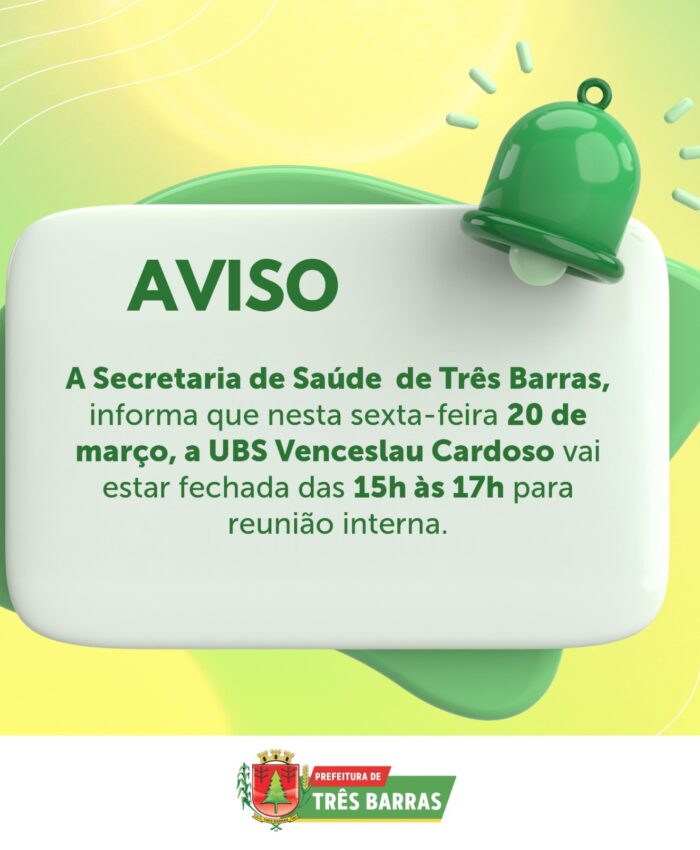 UBS Venceslau Cardoso terá horário alterado nesta sexta-feira (20)