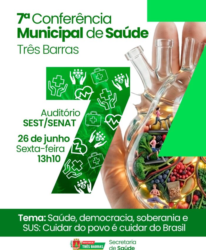 Três Barras realiza no dia 26 de Junho a 7ª Conferência Municipal da Saúde