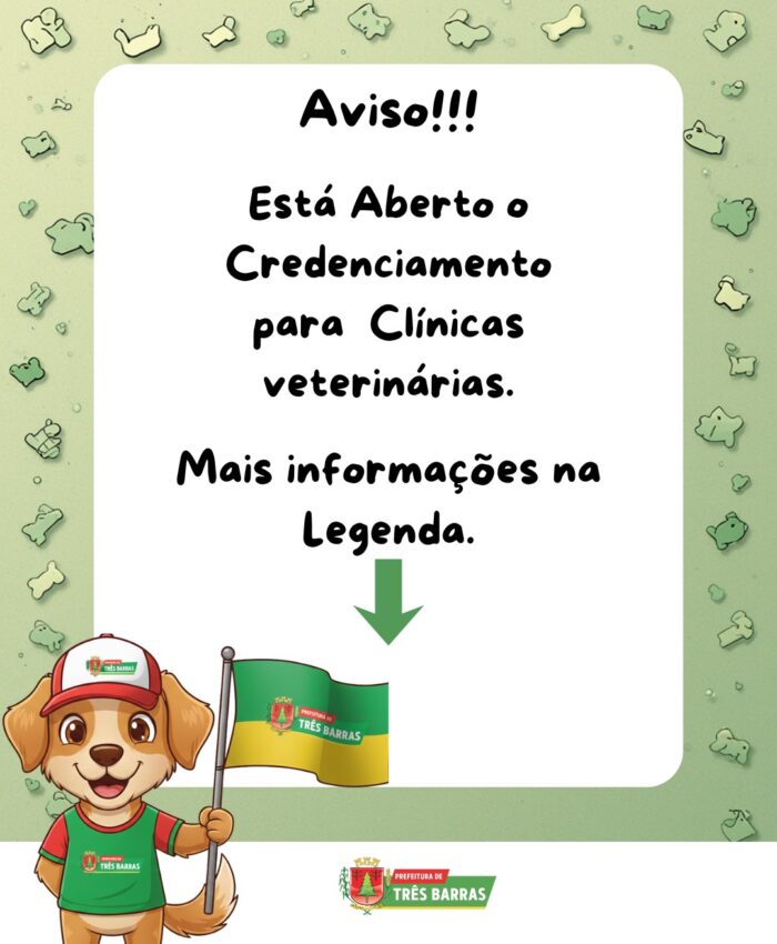 Três Barras abre credenciamento para Clínicas Veterinárias que queiram atender animais de rua