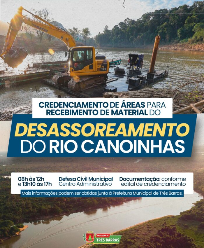 Credenciamento de Áreas para recebimento de material do desassoreamento do Rio Canoinhas