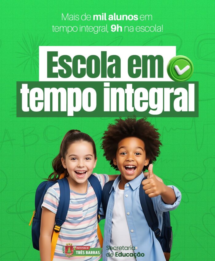 Investimento no futuro: Três Barras fortalece o ensino com ampliação da jornada escolar