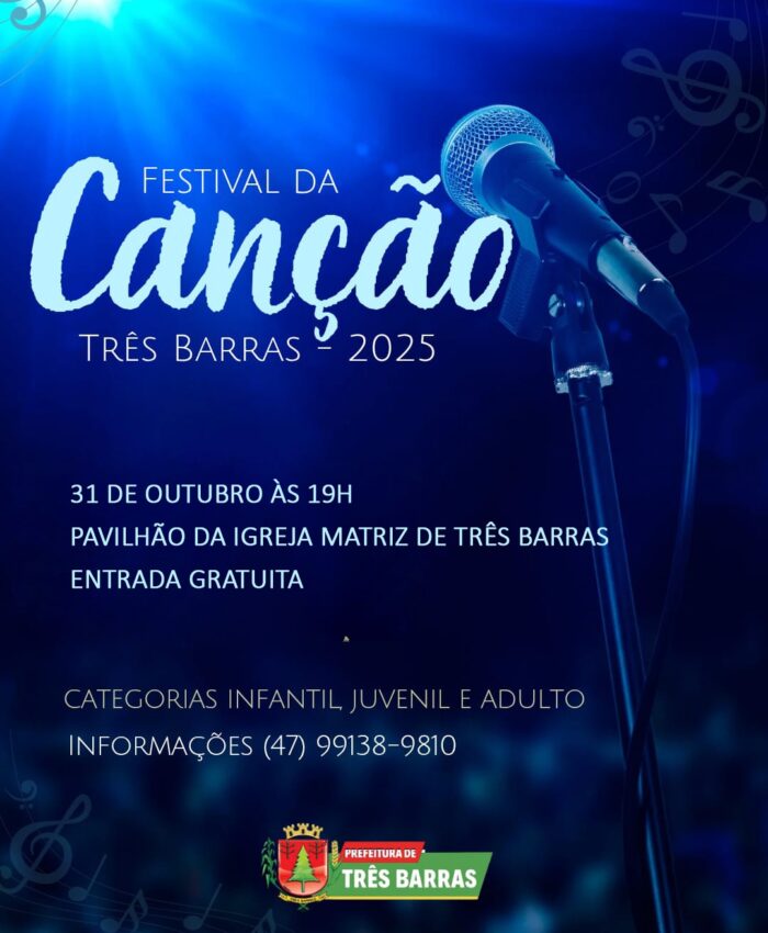 Três Barras realiza Festival da Canção na próxima sexta-feira, 31 de outubro
