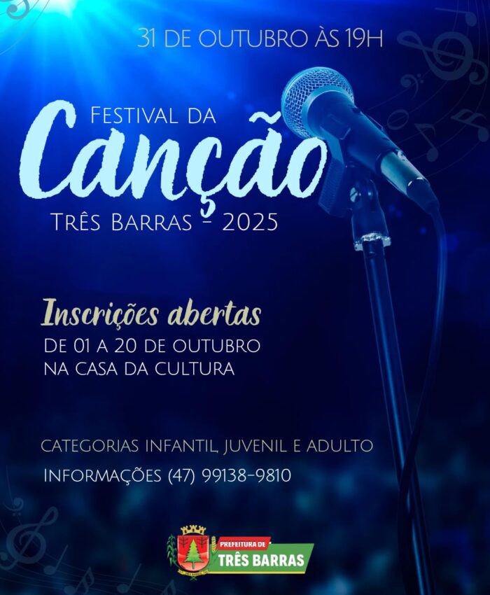Três Barras abre inscrições para o Festival da Canção