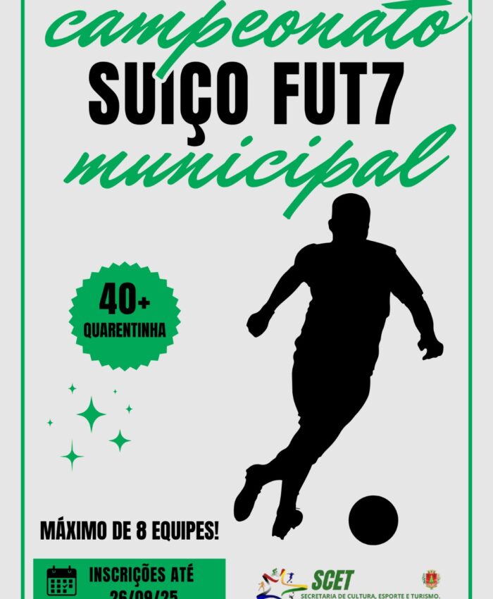 Três Barras abre inscrições para Campeonato Municipal Suíço Fut7 categoria “Quarentinha”